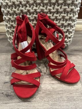 Torrid Red Strappy Block Heel Sandals - Women